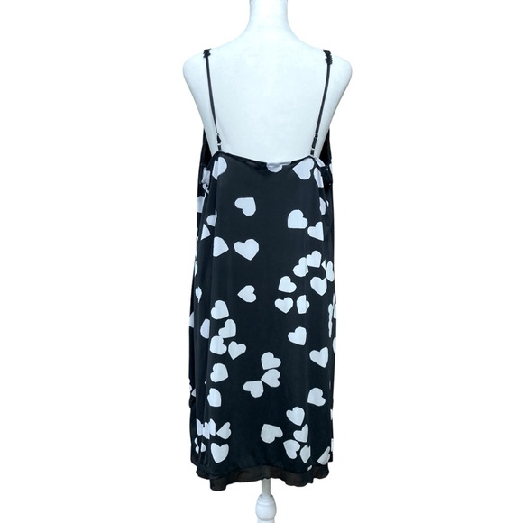 Soma Intimates Chemise Black with White Hearts Lace Mesh Details (Size L) - Picture 2 of 16